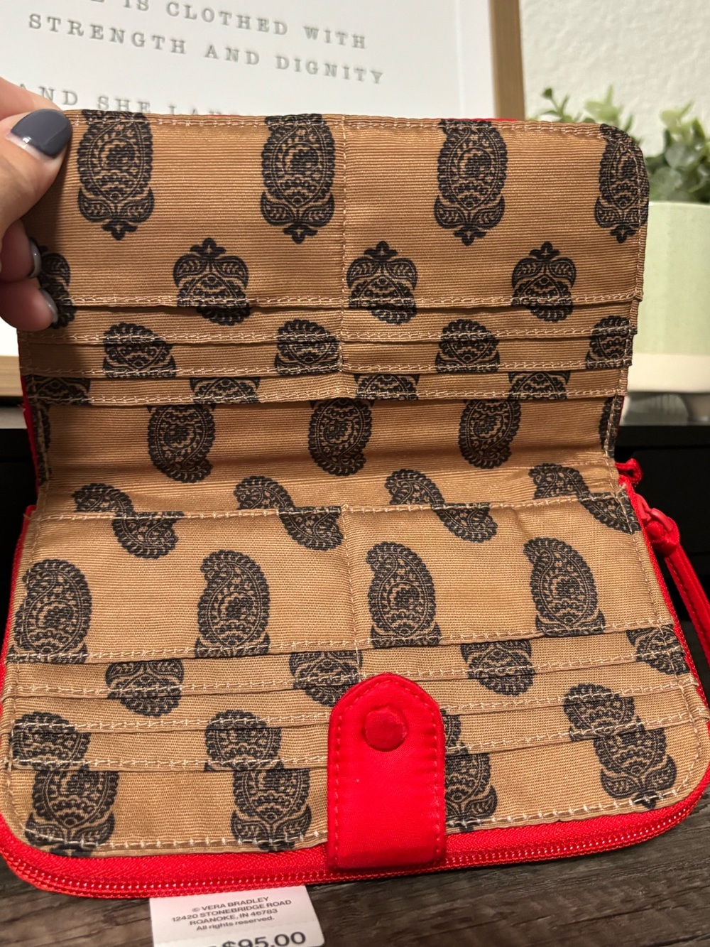 Red Vera Bradley Zip Around & Snap Closure Wallet - Picture 4 of 7